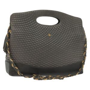 Bally Handbag Leather Gray Leather Handbag (Pre-Owned)